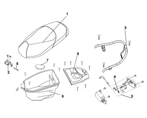 Havana Classic 125 – F 12 Seat / Rear Grip – 08 Hinge Pin