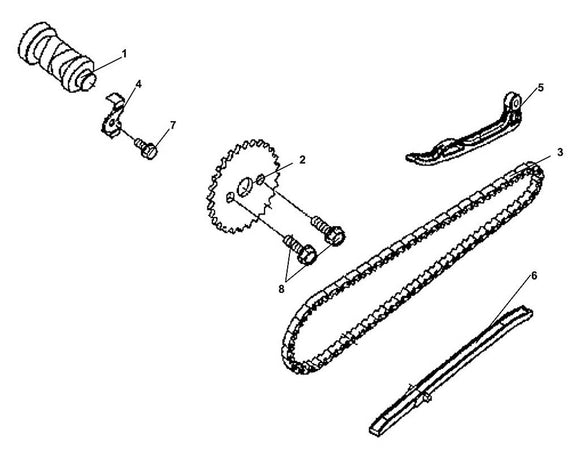 Havana Classic 200i – E 03 Cam Shaft & Cam Chain – 06 Cam Chain Guide