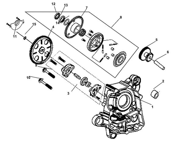 Havana Classic 200i – E 04 R Crank Case & Oil Pump Assy – 04 Oil Pump Driven Gear