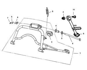 Havana Classic 200i – F 17 Main Stand / Kick Starter Arm – 09 Side Stand