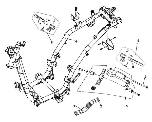 Havana Classic 200i – F 21 Frame Body / Engine Hanger – 01 L. Cover Duct A