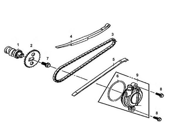 Havana Classic 50 – E 03 Cam Shaft Cyl.Head L. Side Cover – 08 Flange Bolt 6X20