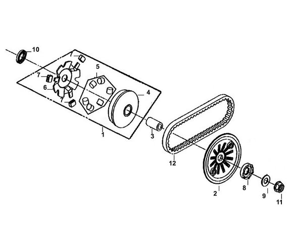 Havana Classic 50 – E 09 Movable Drive Face Assy – 05 Weight Roller Set (5.9g)