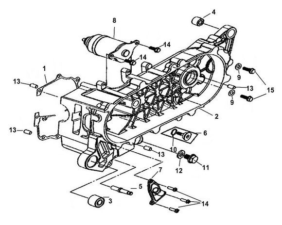 Havana Classic 50 – E 12 Crank Case – 08 Start Motor ASSY