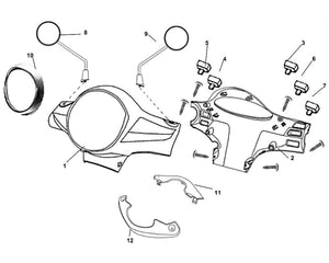 Havana Classic 50 – F 05 Handle Cover – 08 R Mirror ASSY