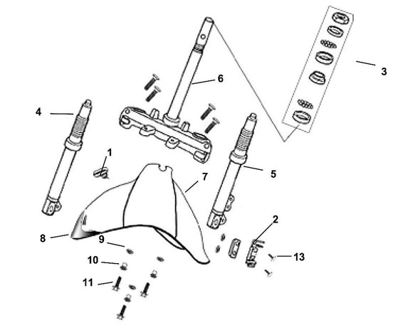 Havana Classic 50 – F 09 Steering Stem / Front Cushion – 12 Flange Bolt 8x40