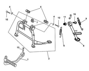 Havana Classic 50 – F 17 Main Stand / Kick Starter Arm – 02 Main Stand ASSY