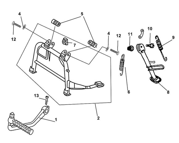 Havana Classic 50 – F 17 Main Stand / Kick Starter Arm – 02 Main Stand ASSY