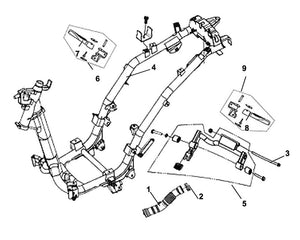 Havana Classic 50 – F 21 Frame Body / Engine Hanger – 08 LH. Pillion Step