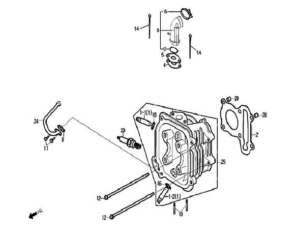 Italian Classic 150 – E-03 CYLINDER HEAD – 23 - SPARK PLUG