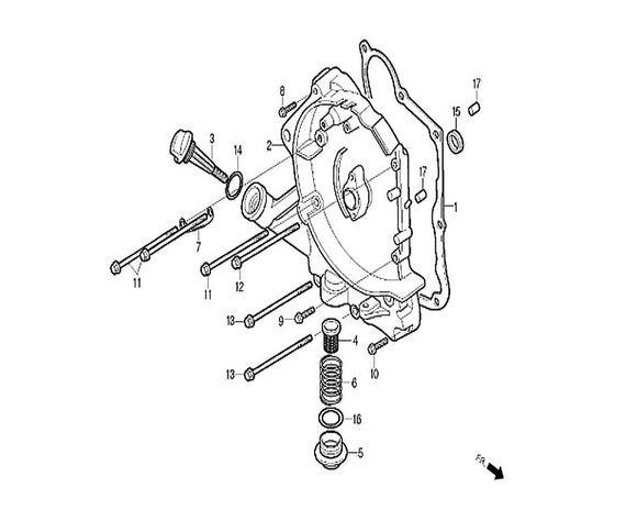 Italian Classic 150 – E-06 RIGHT CRANKCASE COVER – 15 - OIL SEAL 19.8X30X5