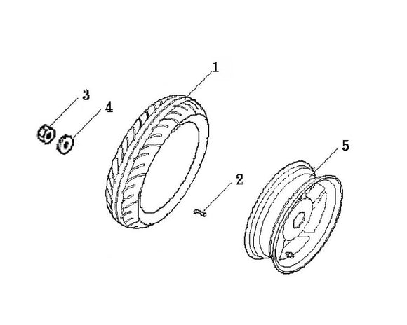 Italian Classic 150 – F-11 REAR WHEEL ASSY – 01 - TIRE(120/70-12)