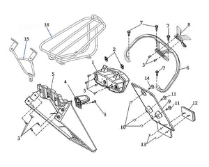 Italian Classic 150 – F-18 REAR LIGHT &ARMREST&REAR FENDER – 10 - FLANGE NUT M6