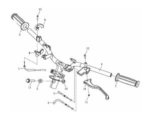 Italian Classic 150 – F-3 HANDLEBAR – 08 - THROT. UND. HOUSING