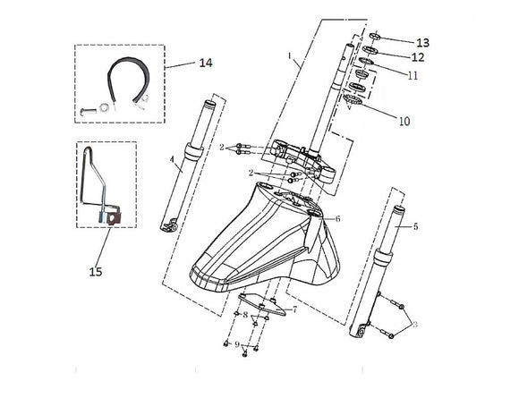 Italian Classic 150 – F-9 STEERING STEM ASSY – 09 - FLANGE BOLT M6*25