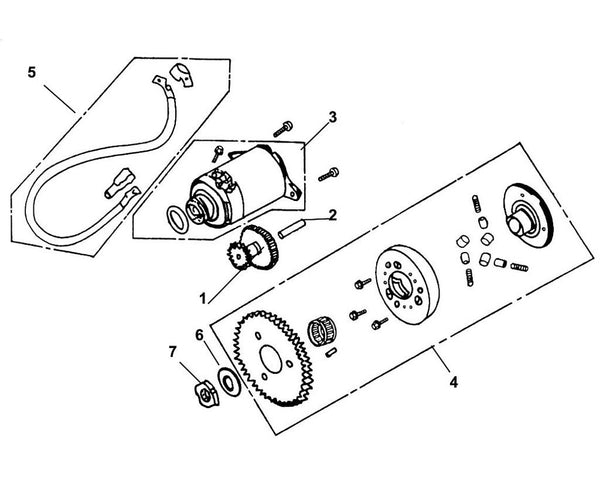 PCH 125 – E 10 Starter Motor / Clutch Outer – 01 Starter Reduction