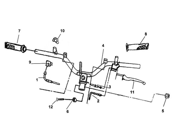 PCH 125 – F 03 Cable / Switch / Handle Lever – 10 Upper Throttle Housing