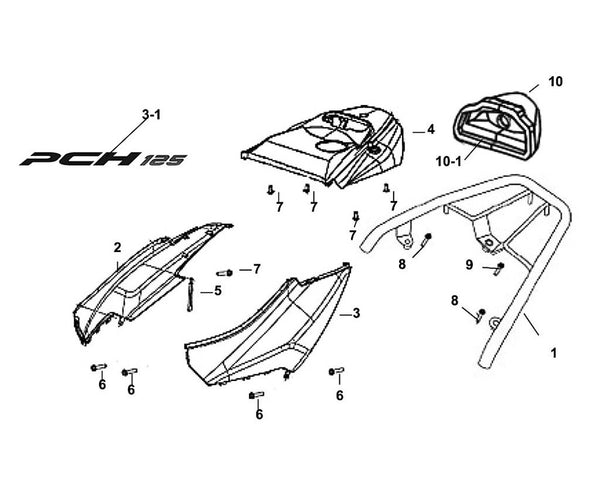 PCH 125 – F 08 Body Cover – 01 Rear Carrier
