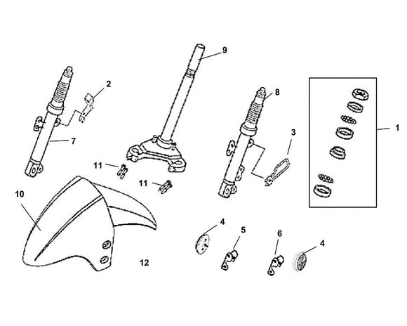 PCH 125 – F 09 Steering Stem / Front Cushion – 09 Steering Stem