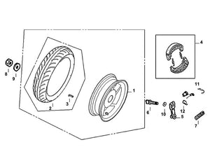 PCH 125 – F 11 Rear Wheel – 07 RR. BRK. Arm Return SRG