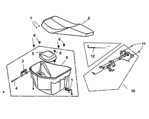 PCH 125 – F 12 Seat / Rear Grip – 11 Flange Bolt 6x12
