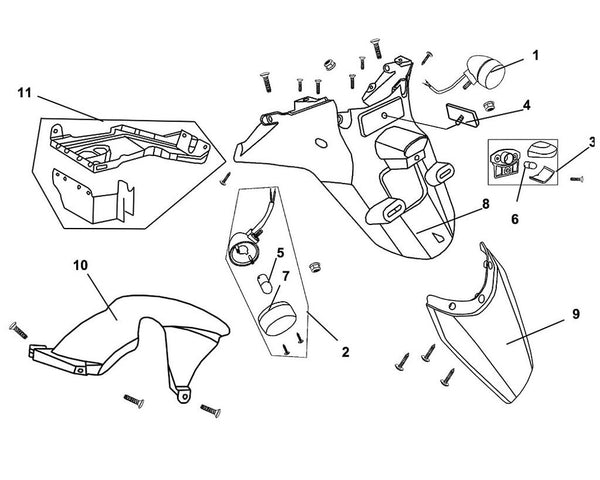 PCH 125 – F 18 Rear Fender / Rear Inner Fender – 01 RR R Winker ASSY