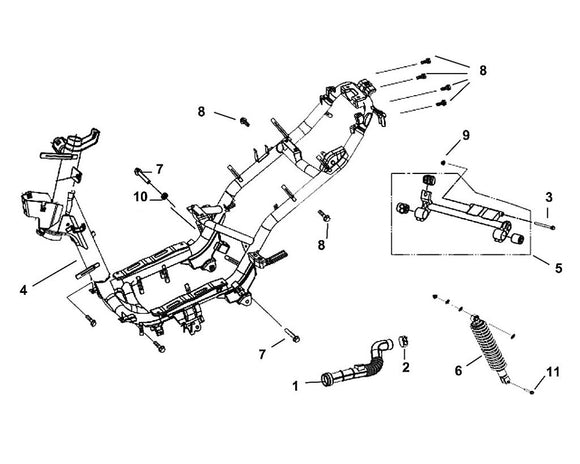 PCH 125 – F 20 Frame Body / Engine Hanger – 02 L. Cover Duct Band