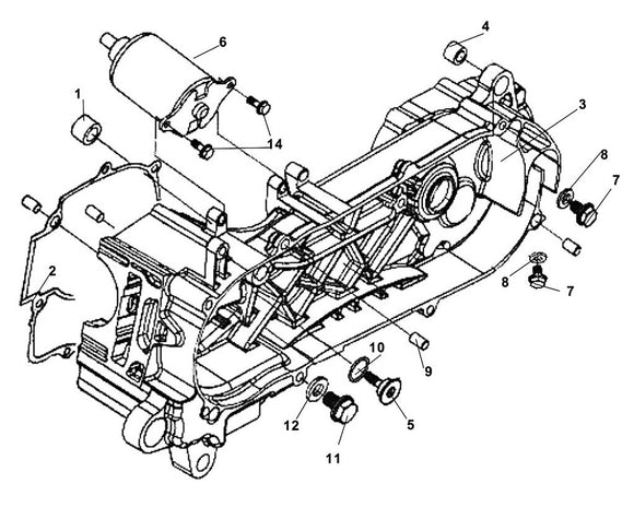 PCH 200i – E 12 L. Crank Case – 01 ENG. Hanger Rubber Bush