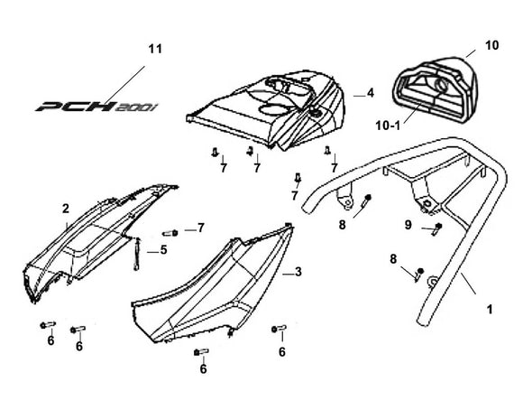 PCH 200i – F 08 Body Cover – 03 LH Body Cover - PCH 200i