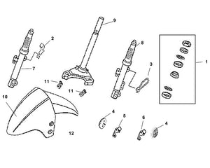 PCH 200i – F 09 Steering Stem / Front Cushion – 10 FR. Fender