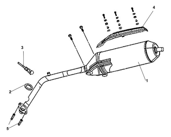 PCH 200i – F 16 Exhaust Muffler – 04 Muffler Protector COMP