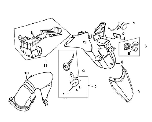 PCH 200i – F 18 Rear Fender / Rear Inner Fender – 07 L&R Winker Lens