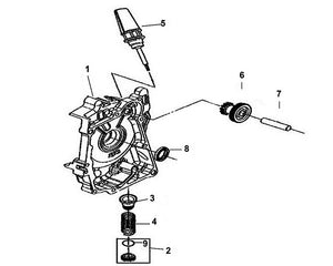 PCH 50 – E 06 R. Crank Case Cover – 07 Start Reduction Gar Shaft