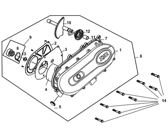 PCH 50 – E 08 L. Crank Case Cover – 03 L. Cover Plate Gasket