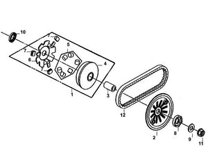 PCH 50 – E 09 Movable Drive Face Assy – 05 Weight Roller Set (5.9g)