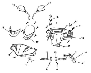 PCH 50 – F 05 Front Cover / Handle Cover – 08 Winker SW. Unit