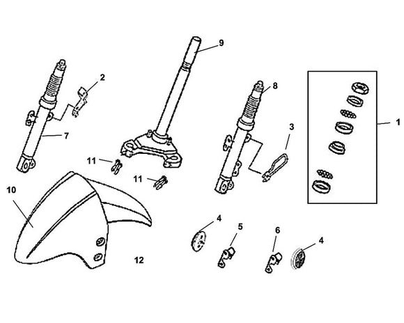 PCH 50 – F 09 Steering Stem / Front Cushion – 12 Flange Bolt 6MM