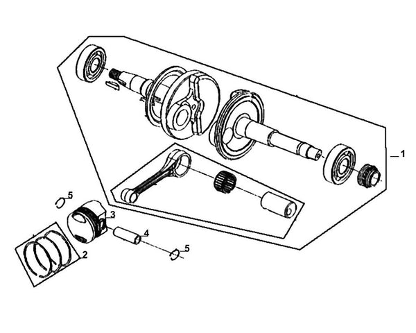 Soho 50 – E 13 Crank Shaft – 01 Crank Shaft Comp
