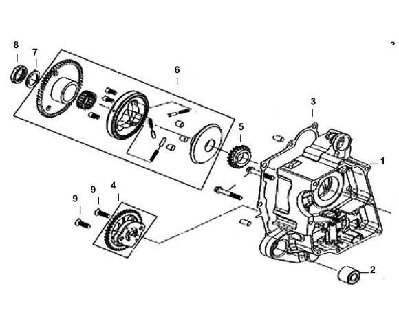 Soho 50 – E 04 R Crank Case & Oil Pump Assy – 05 Oil Pump Drive Gear