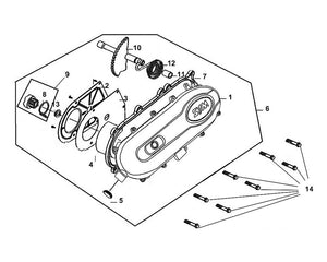 Soho 50 – E 08 L. Crank Case Cover – 04 L. Side Cover Element