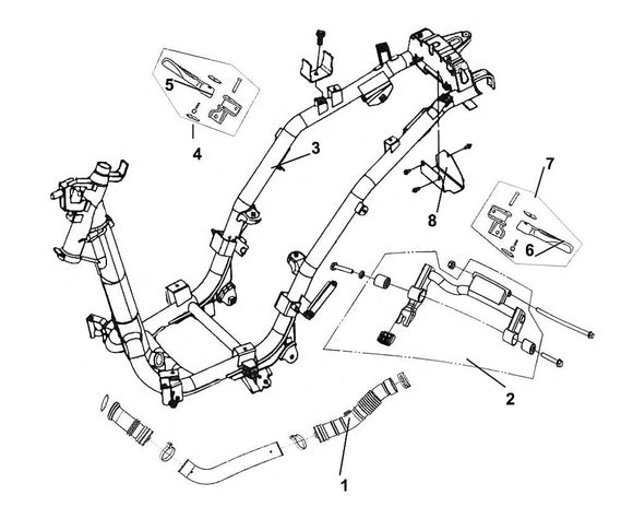 Soho 50 – F 21 Frame Body / Engine Hanger – 08 DC Solenoid Cover